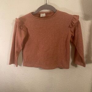 Zara Long Sleeve Top 3-4yrs Light Brown